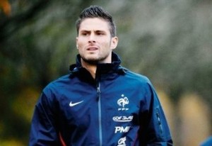 Olivier Giroud in training with France